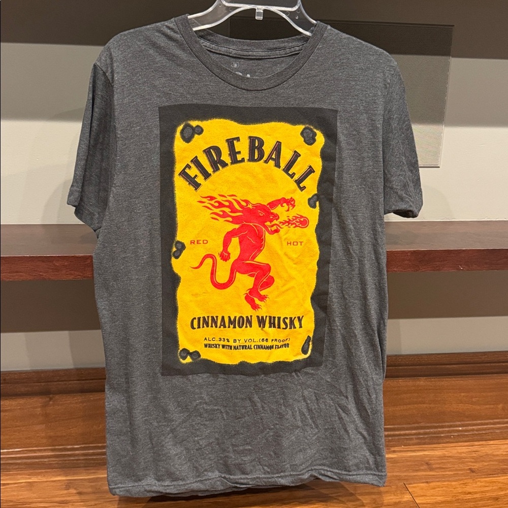 Gray Fireball Cinnamon Whisky Graphic T-Shirt